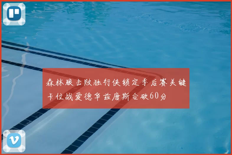 森林狼击败独行侠锁定季后赛关键卡位战爱德华兹唐斯合砍60分